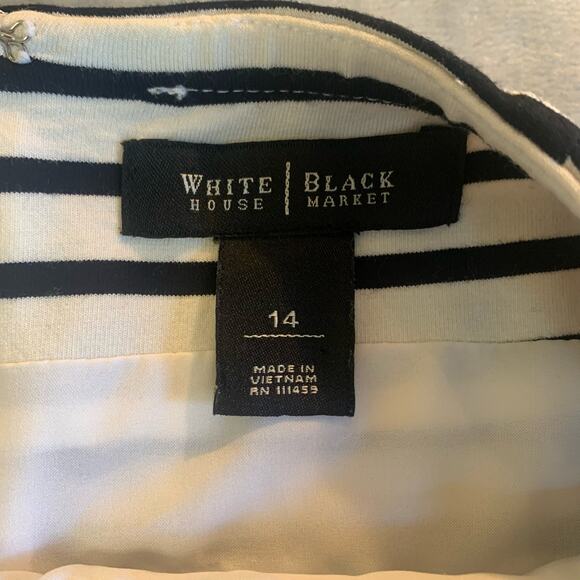 White House Black Market Striped Pencil Skirt Women's 14 Stretchy Slim (0351) - Picture 2 of 10